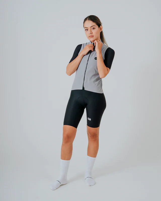 Chaleco Ciclismo Dama Cyclone Gris Platinum