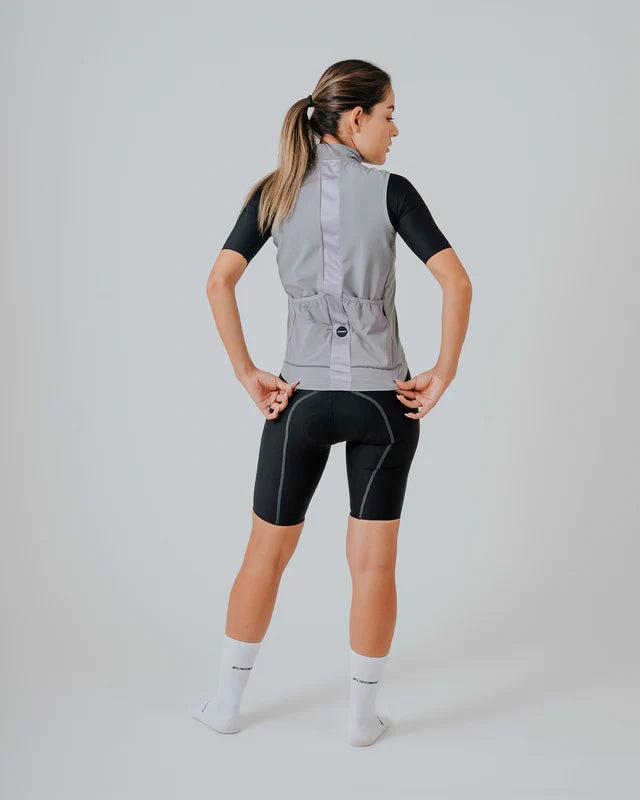 Chaleco Ciclismo Dama Cyclone Gris Platinum