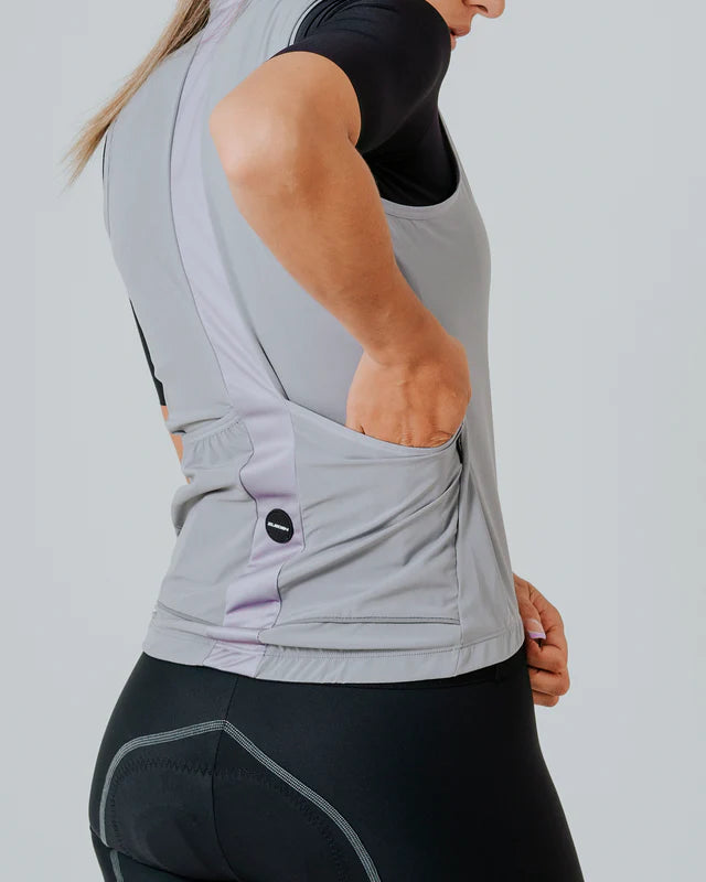 Chaleco Ciclismo Dama Cyclone Gris Platinum